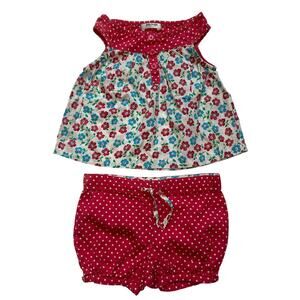 Baby Boden Floral Polka Dot Tunic Top & Bloomer Shorts Set 0-3M